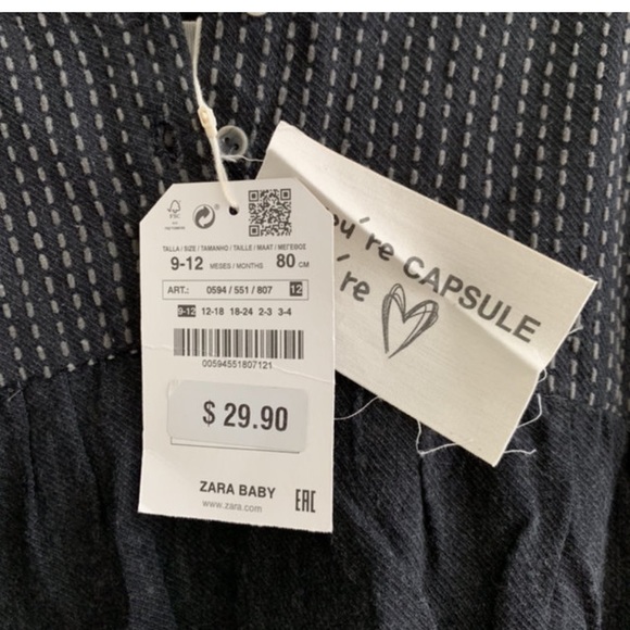 NWT Zara Grey Charcoal Dress Tunic Top - Picture 3 of 5